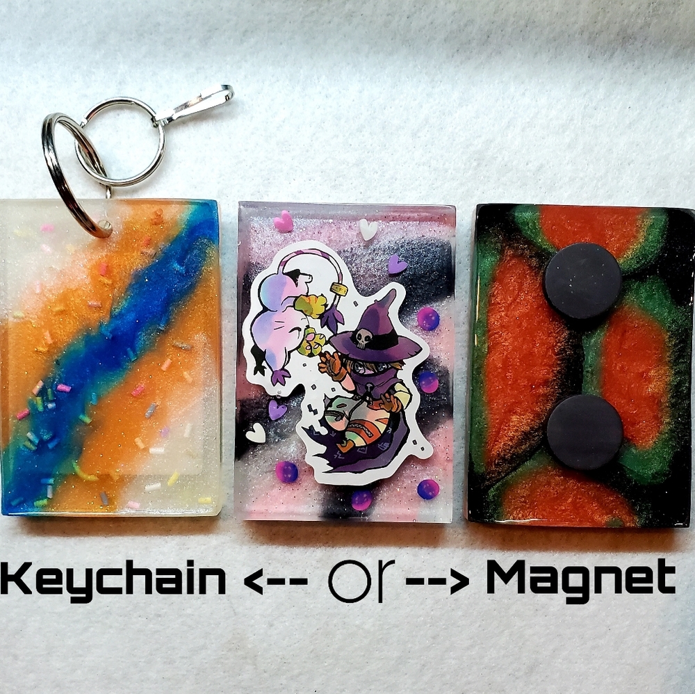 Digimon Gatomon and Wizardmon Keychain or Fridge Magnet "Your Choice"